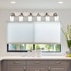 preview thumbnail 9 of 27, Modern Vanity Light with Seeded Glass Shade