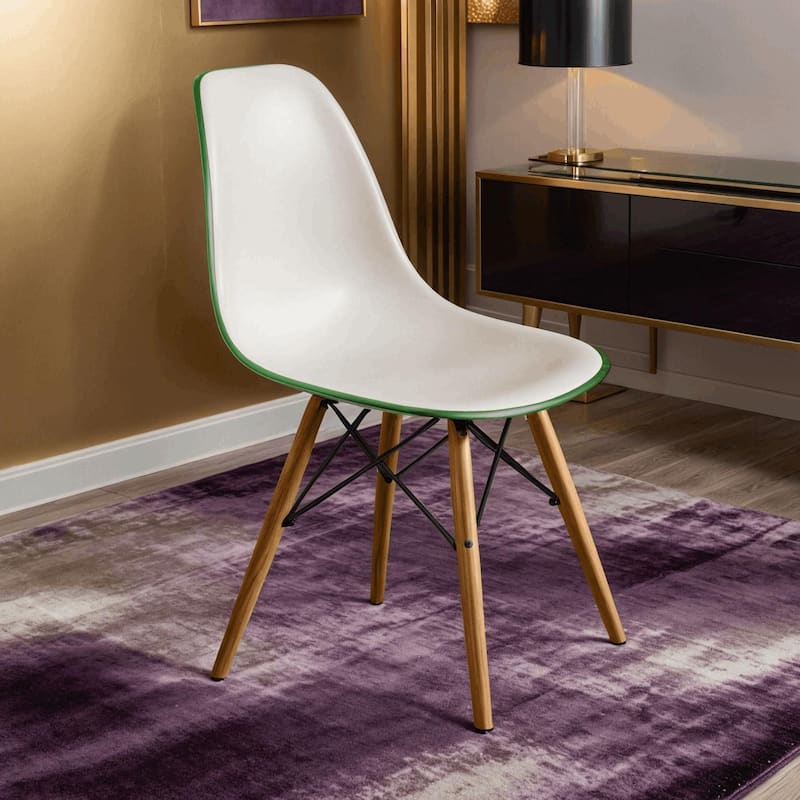 Cresco Acrylic Dining Chair in Solid Beech Wood Legs Banquet Side Chair (Set of 2) for Indoor and Outdoor - 32" Height