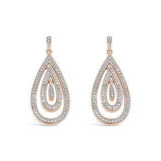 carat dangle teardrop plated sterling earrings diamond rose silver gold
