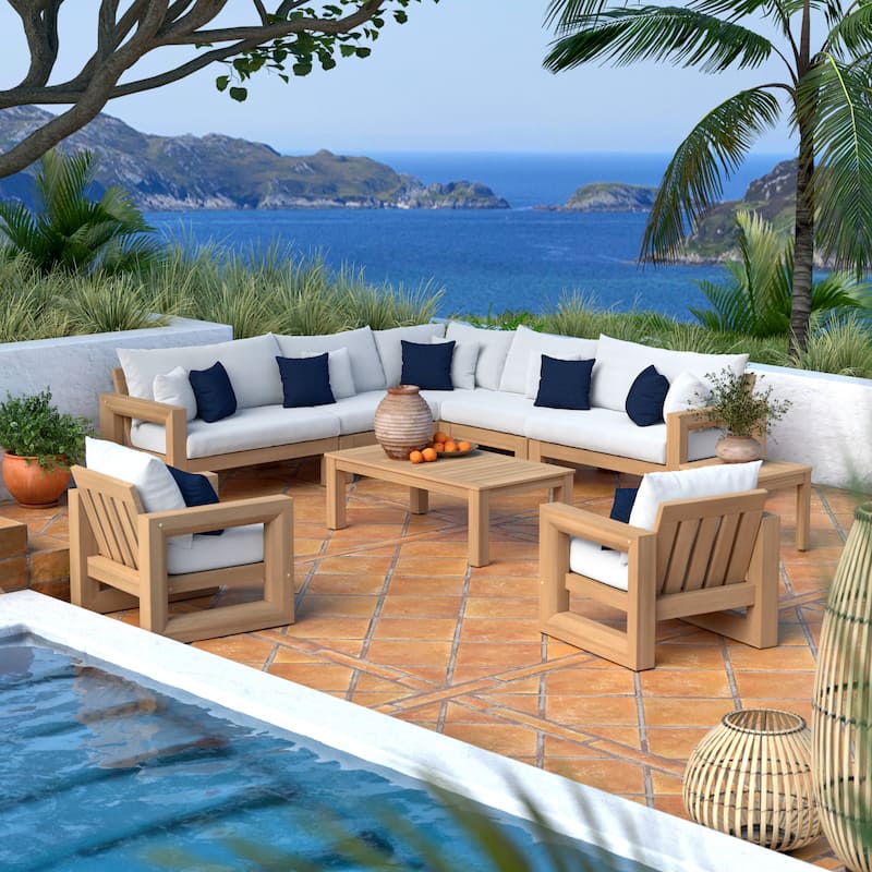 Benson 9 Piece Sunbrella Outdoor Patio Seating Set