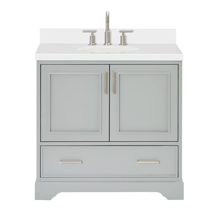 Ariel M037SWQOVO Stafford 36" Free Standing Single Basin Vanity Set - Grey - Ash Finish