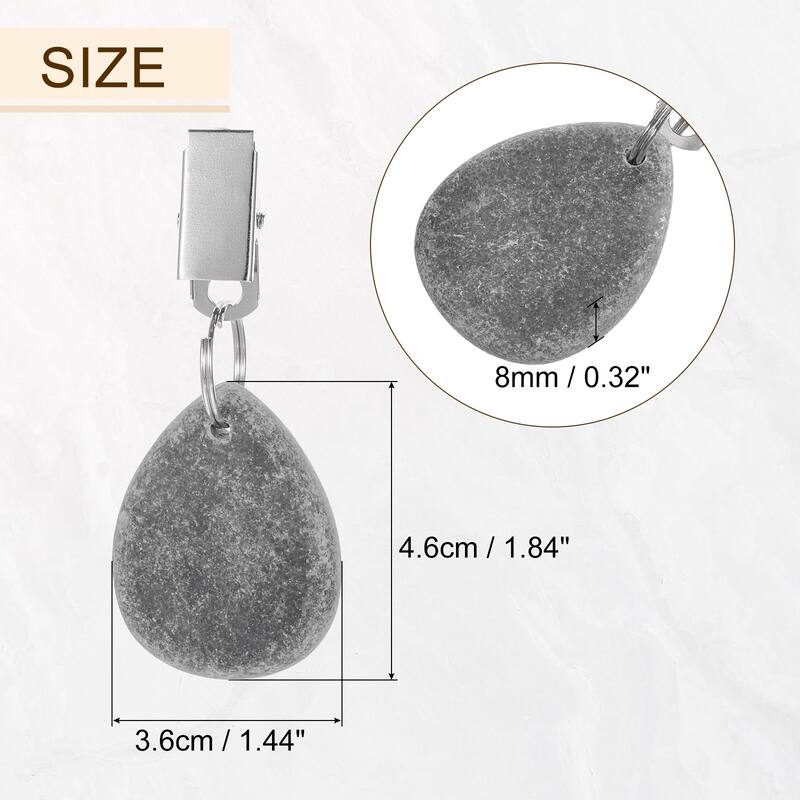 8PCS Marble Water-Drop Shape Tablecloth Weights with Metal Clip