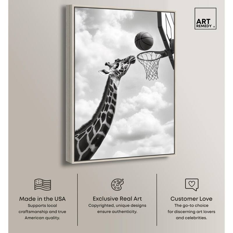 Giraffe Hoops Canvas by Art Remedy