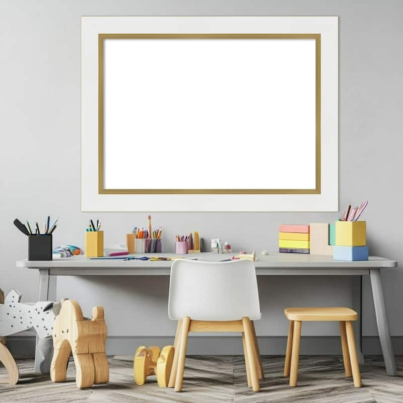 Amanti Art Eva Black Silver Framed Dry Erase Magnetic Board