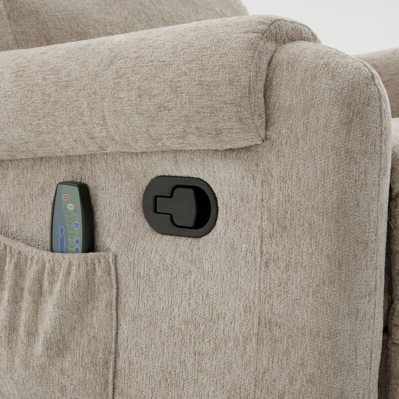 Manual Recliner Massage Recliner Chair Nursery Recliner Chair Swivel Rocker Recliner Sofa with a Side Storage Pocket