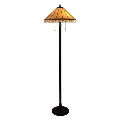 Tiffany-Style Mission Design 2-light Blackish Bronze Floor Lamp