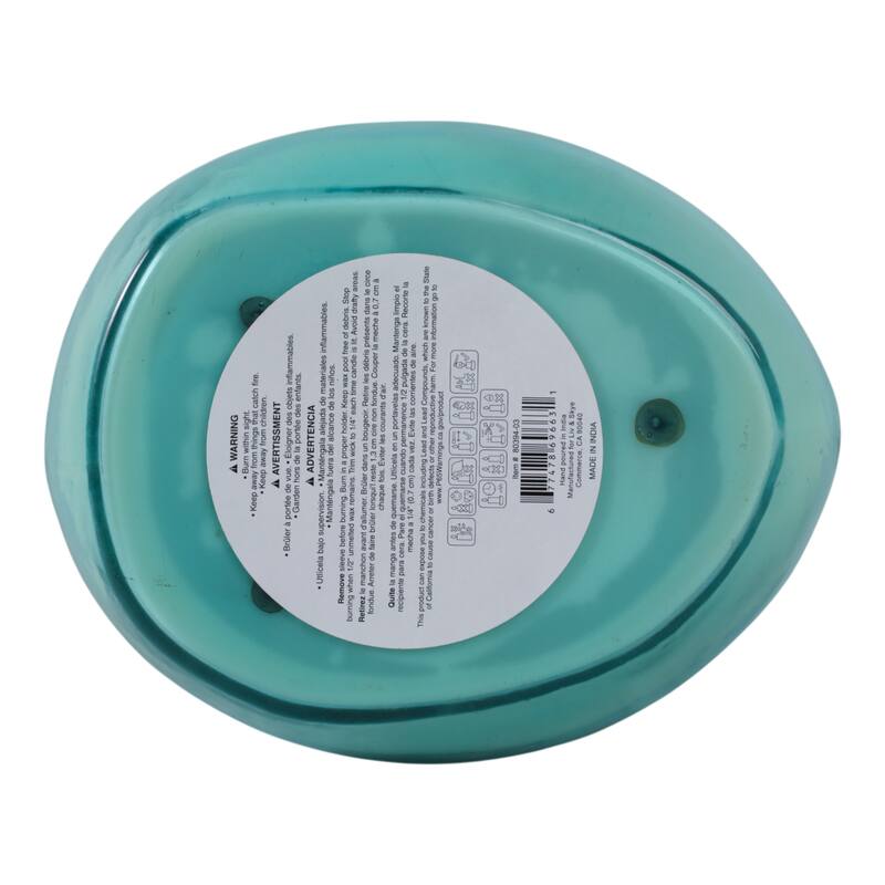 Glass and Wax Decorative Candle Bowl Modern Glam Sculptural Design - 10" x 8" x 3.5"