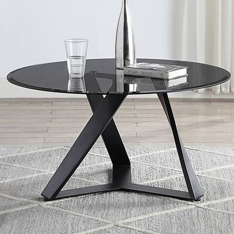 Furniture of America Scort Contemporary Grey 36-inch Round Coffee Table