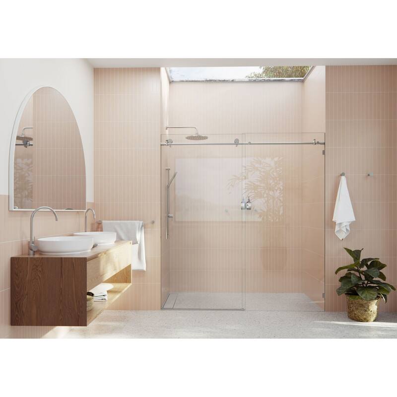 Glass Warehouse GW-SLD-68 Eclipse 78" High x 68" Wide Sliding - Brushed Nickel