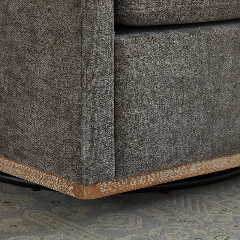 Chenille Swivel Accent Chair (Square Design)