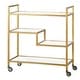 preview thumbnail 14 of 21, Lovett 33" Wide Rectangular Bar Cart with Glass Shelves