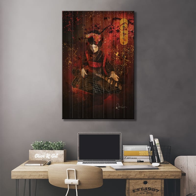 Okaeri - Welcome Home Print On Wood by Marine Loup - Multi-Color