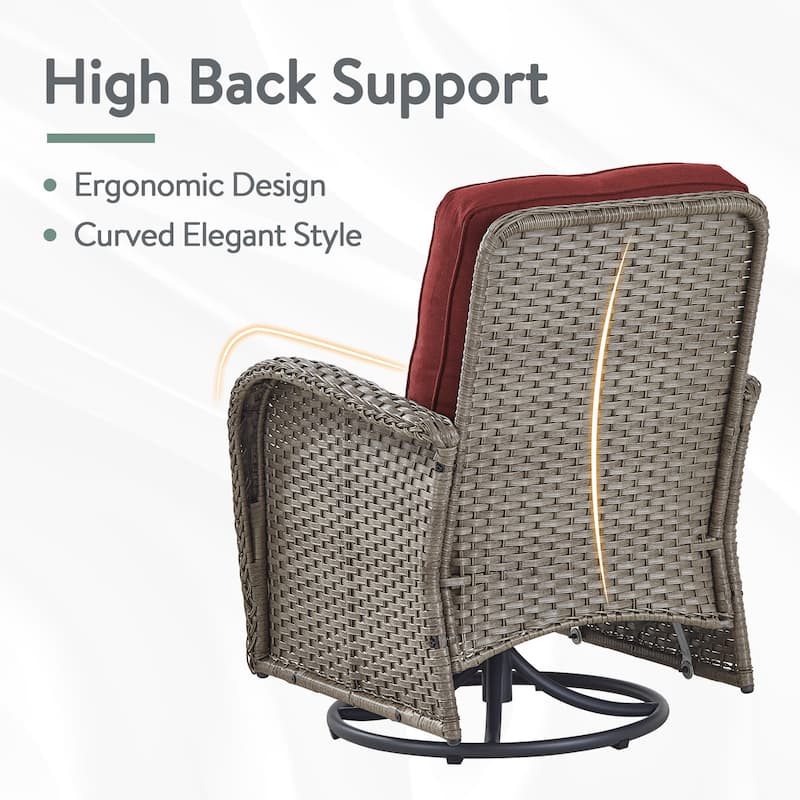 Outdoor Swivel Rocker Chairs with Sofa Table