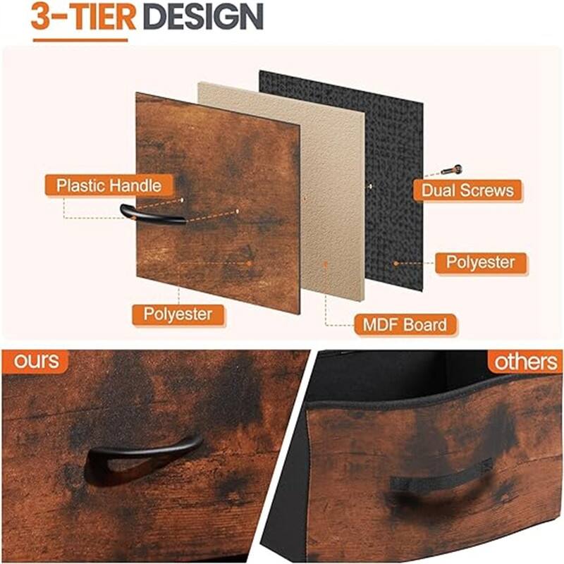 Nightstand with Removable Fabric Bins