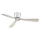 preview thumbnail 2 of 6, Fanimation Klinch 52 inch Indoor/Outdoor Flush Mount Ceiling Fan with LED Light Kit and Remote - Brushed Nickel
