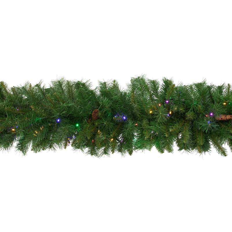 9' x 16" Pre-Lit Dakota Red Pine Artificial Christmas Garland Multi LED Lights