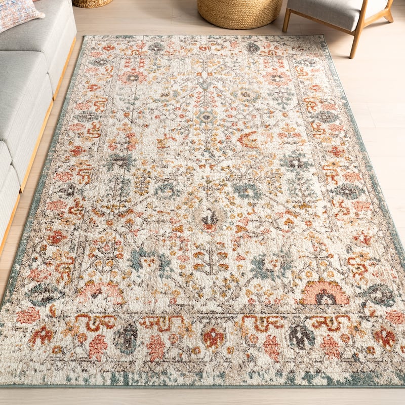Nuloom Lenore Vintage Floral Area Rug - 7' 10" x 10' - Beige
