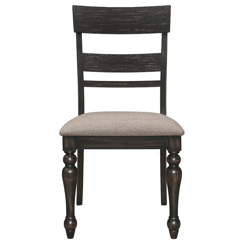 Bridget Charcoal Sandthrough Ladder Back Dining Side Chair (Set of 2)