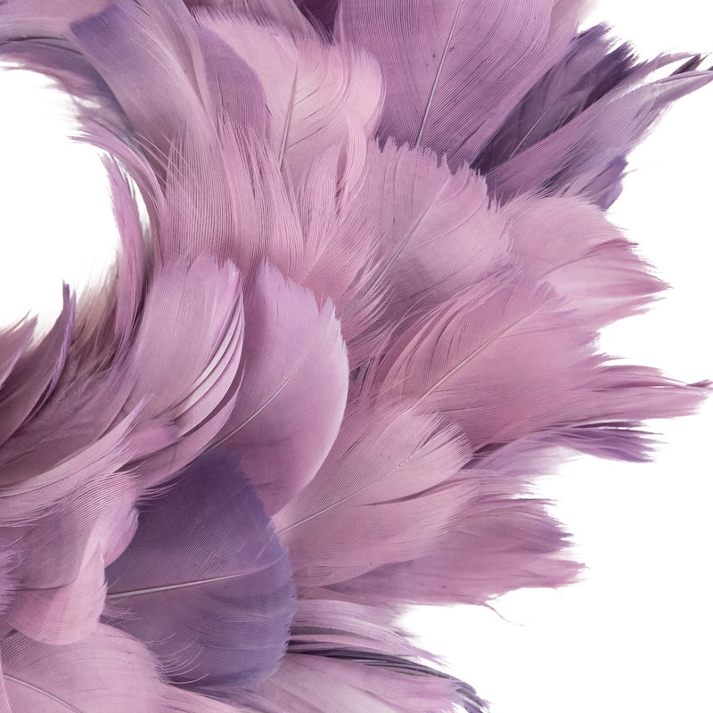Layered Purple Feather Christmas Wreath 10-Inch Unlit - 10"