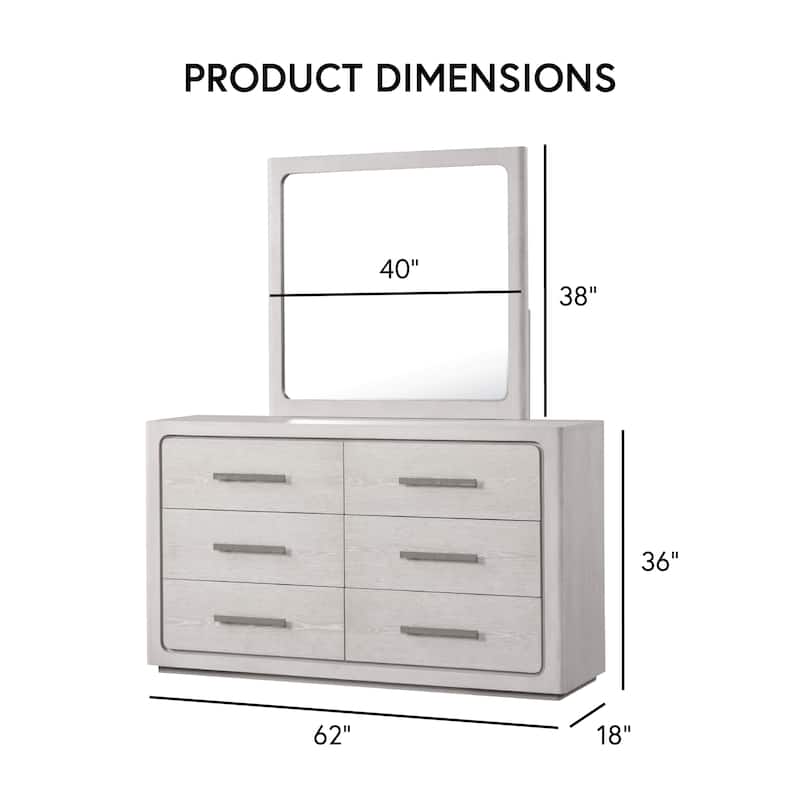 Furniture of America Sorelle Modern 2-piece Solid Wood Dresser and Mirror Set