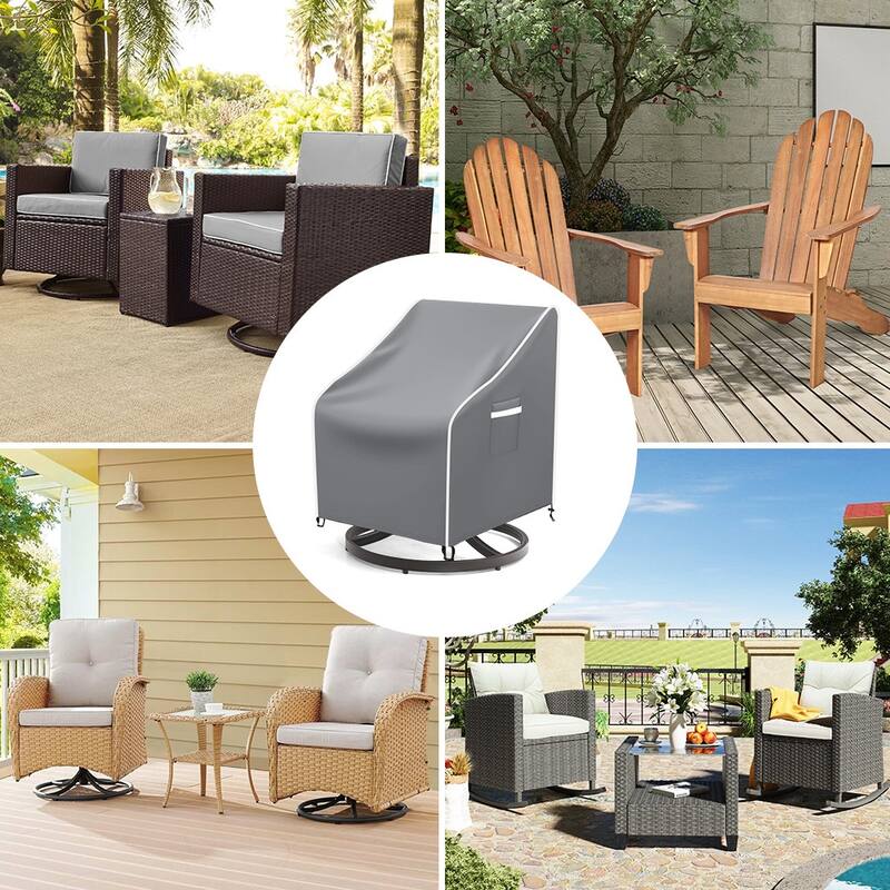 2 Pack Outdoor Swivel Lounge Chair Cover, Waterproof Patio Chair Covers