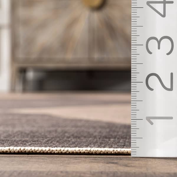 dimension image slide 1 of 2, Nuloom Simple SuperiorWash Diamond Easy-Jute Machine Washable Area Rug