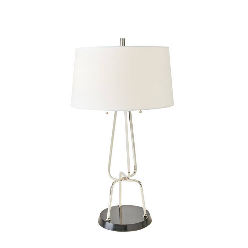 Intersecting Nickel Lamp - 33.5"H x 18"Dia.