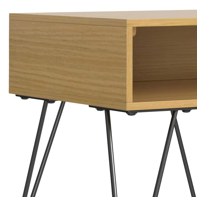 WYNDENHALL Moreno SOLID MANGO WOOD and Metal 22 inch Wide Square Industrial End Side Table - 22 W x 22 D x 23 H