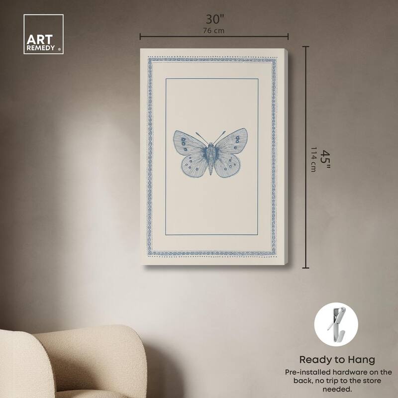Blue Butterfly I Canvas by Art Remedy, Gallery Wrapped