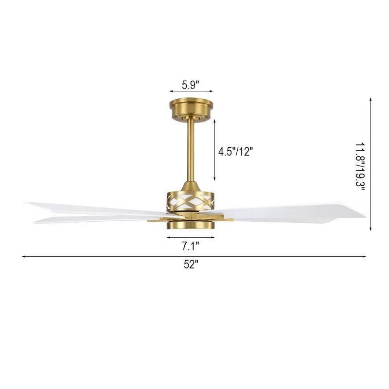 MLiAN 5-Blades DC Motor Indoor Smart Ceiling Fan with Light and Remote