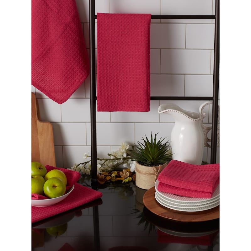 DII Black Recycled Cotton Waffle Dishtowel (Set of 6)