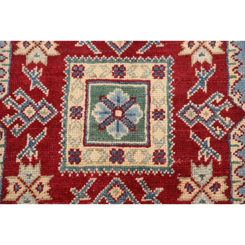 Light Blue Kazak Rug Handmade Oriental Wool Carpet - 5'0" x 7'4"