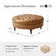 preview thumbnail 19 of 25, HULALA HOME Idalia Traditional Genuine Leather Ottoman with Caster Wheels and Solid Wood Legs
