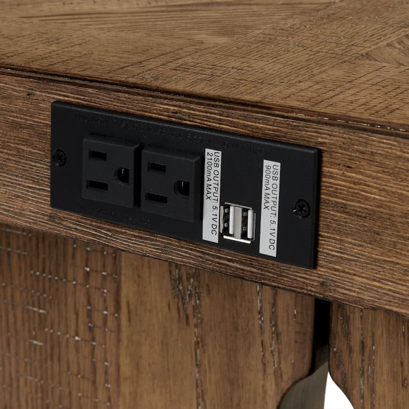 Landmark 60" Wide Sofa Table with 2 Legs, Weathered Oak
