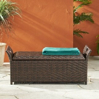Wing Outdoor Wicker Storage Bench