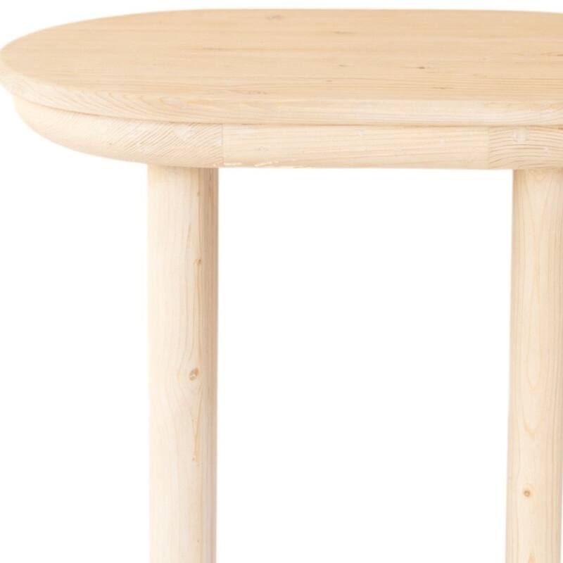 HomeRoots 22" Natural Solid Wood Oval Sled End Table - 24' X '22' X '16