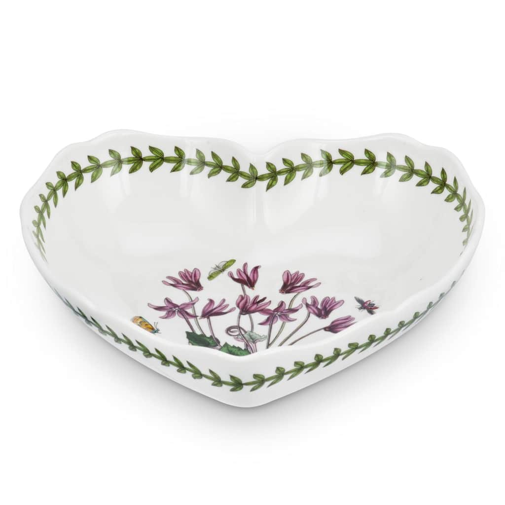 Portmeirion Botanic Garden Scalloped Edge Heart Shaped Dish - 8.5 inch