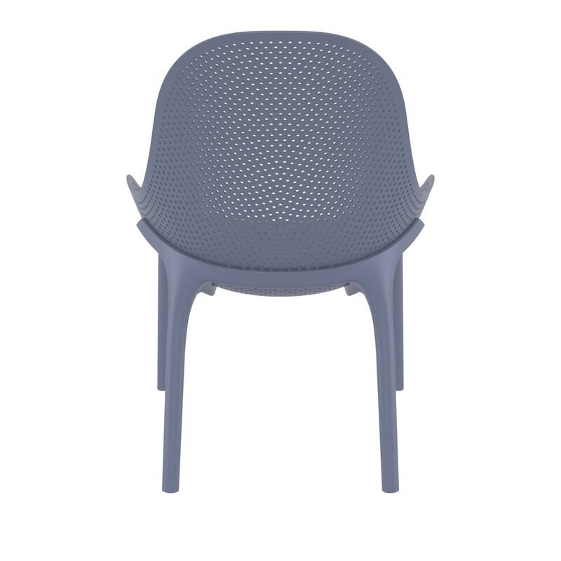 32.75" Dark Gray Solid Patio Lounge Chair