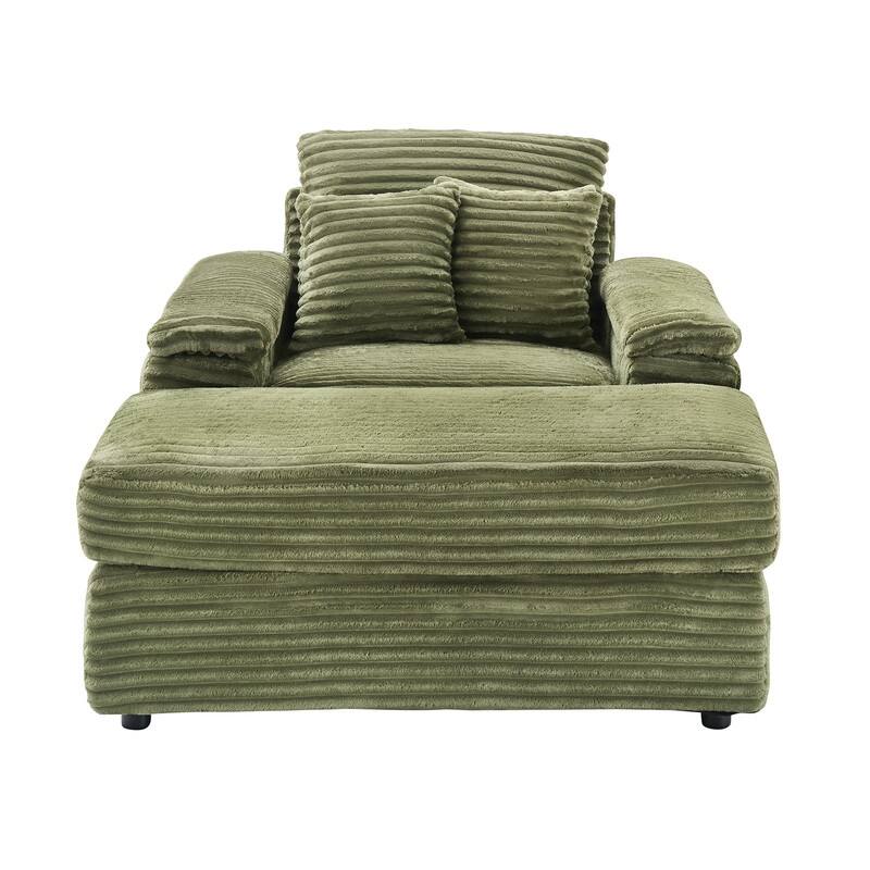 Corduroy Single Sofa+Ottoman, Cup Seats and No Cup Seats