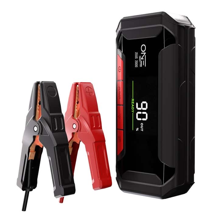 ONE Jump Starter 2000A for Up to 8.5L Gas and 6L Diesel Engines, 20000mAh Capacity with Portable Power Bank