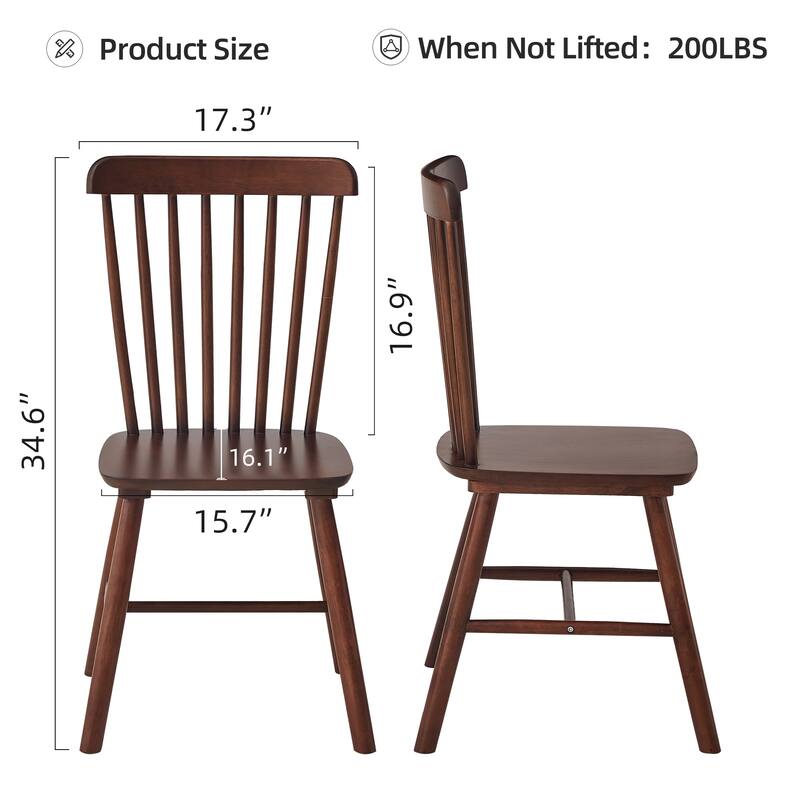 Modern Solid Wood Dining Chairs with Curved Backrests (Set of 4)