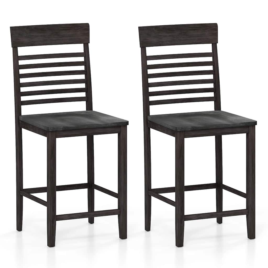 Costway Counter-Height Dining Chair Set of 2/4 with Footrests Solid