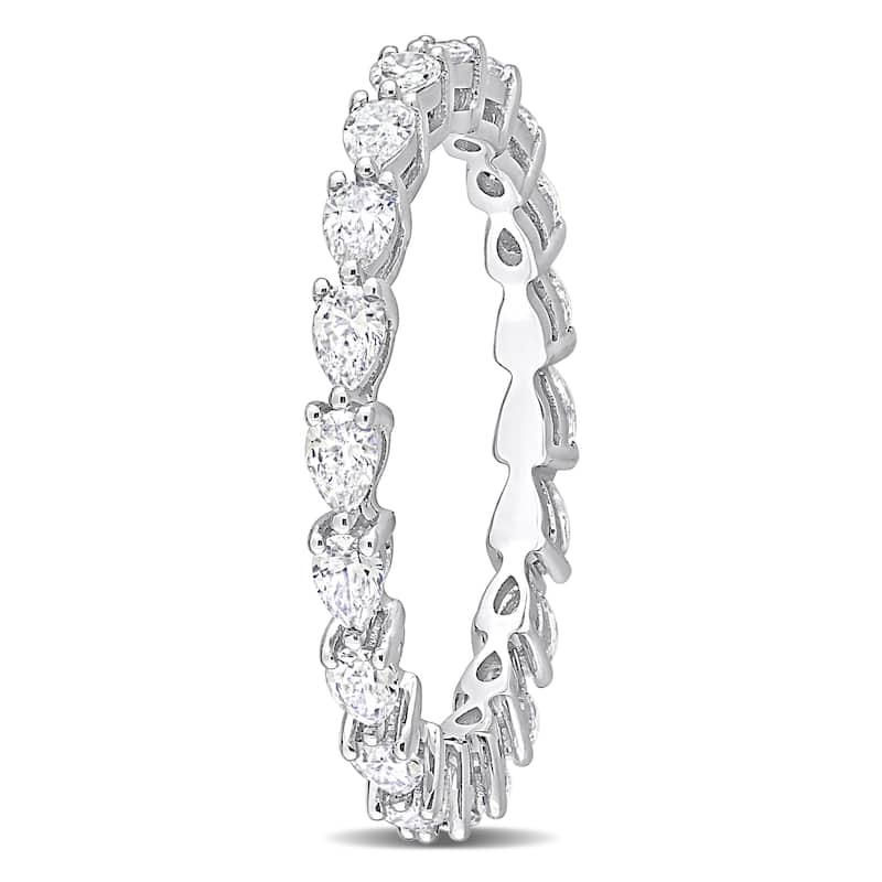 Miadora 1ct TDW Pear-Cut Diamond Eternity Ring in 14k White Gold