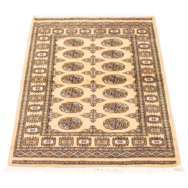 ECARPETGALLERY Hand-knotted Peshawar Bokhara Beige Wool Rug - 3'1 x 5'0