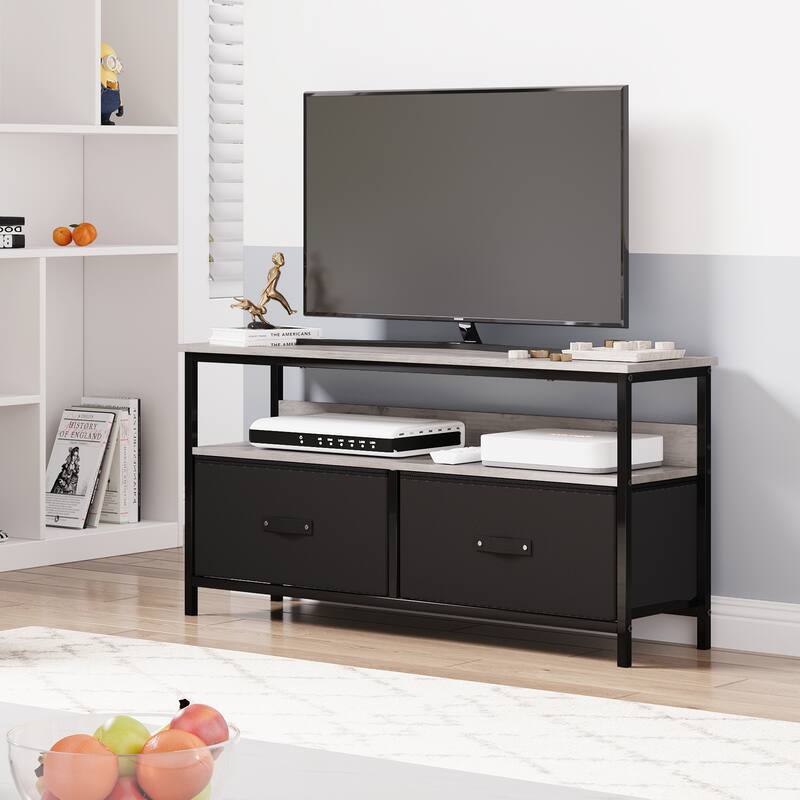 Multi-Functional TV Stand and Dresser for Bedroom with 2 Drawers - 42 inches
