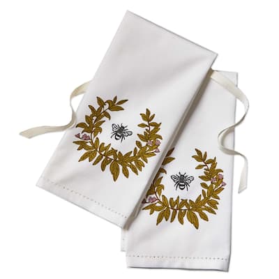 Lavender & Honey Multicolor Guest Towels - Cotton Kitchen Textiles for Spring & Summer, Machine Washable, 22" x 16"