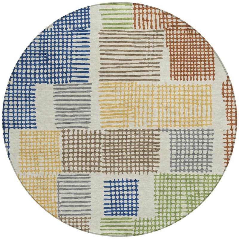 HomeRoots Geometric Transitional Rectangle Outdoor Rug