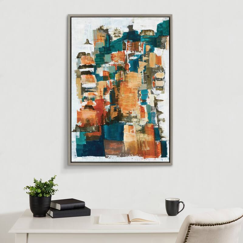 Kate and Laurel Sylvie Meteora Framed Canvas by Leah Nadeau