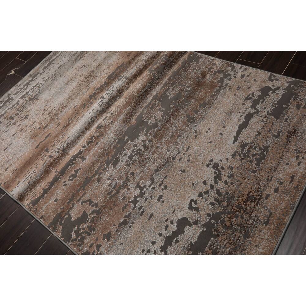 Machine Made Modern & Contemporary Oriental Area Rug Beige, Tan Color 5' x 7' Bed Bath