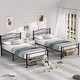 preview thumbnail 10 of 32, VECELO Twin Size Metal Bed Frame Set of 2 Victorian Style Kids Beds with Heart Pattern Headboard No Box Spring Needed
